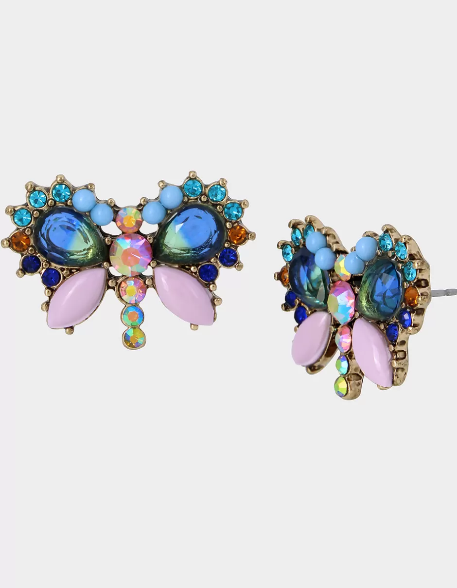 Women Betsey Johnson Jewelry<Betsey Love Fest Butterfly Stud Earrings