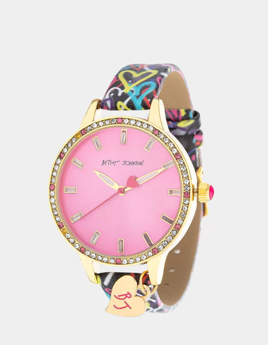 Women Betsey Johnson Jewelry<Betsey Time Hearts Abound Watch