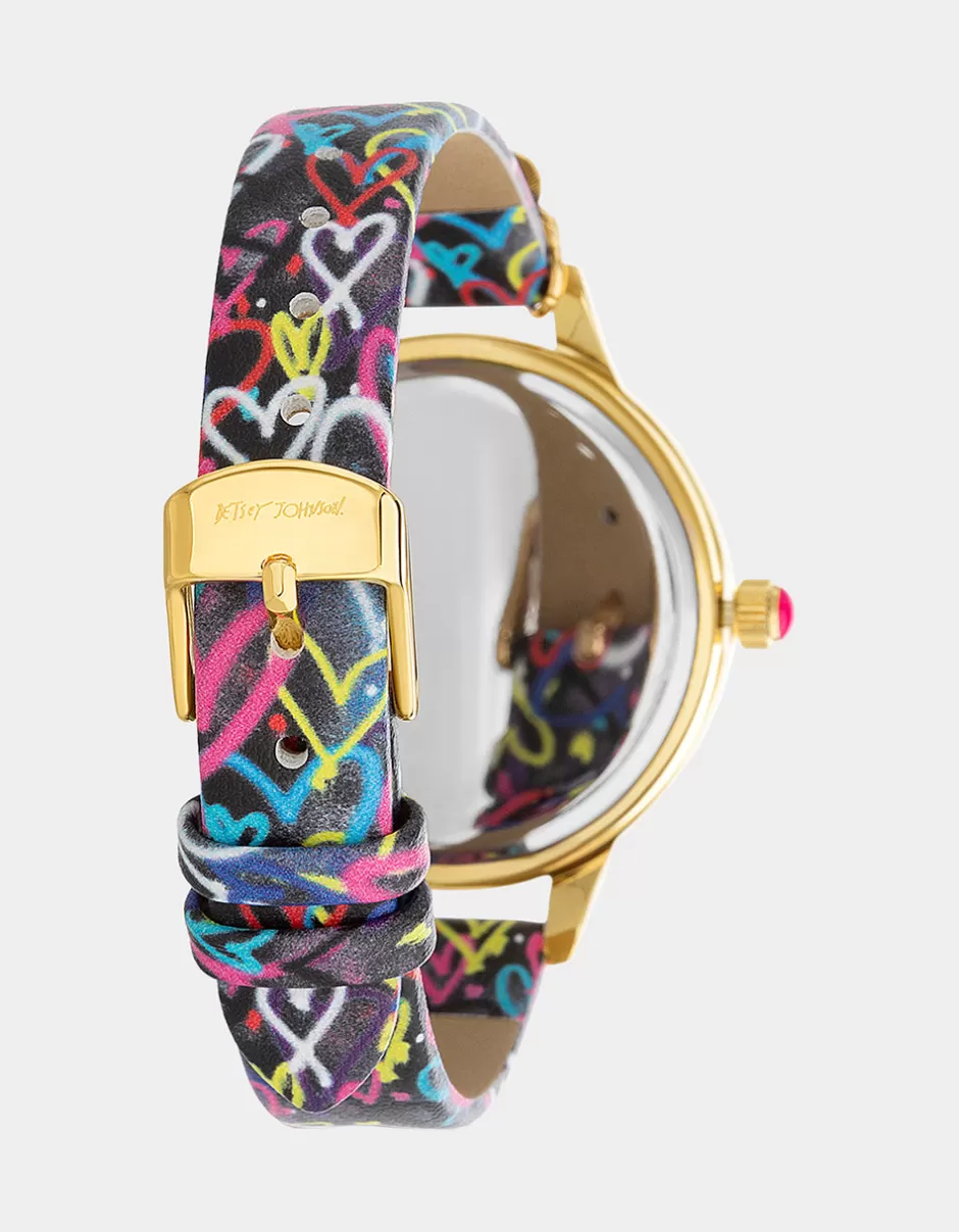 Women Betsey Johnson Jewelry<Betsey Time Hearts Abound Watch