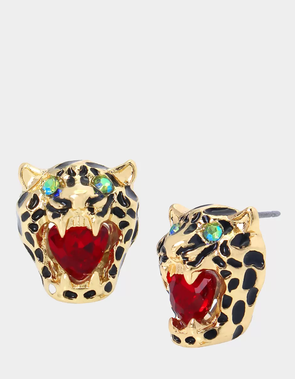 Women Betsey Johnson Jewelry<Betseys Cheetah Studs