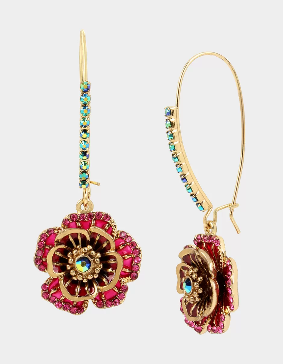 Women Betsey Johnson Jewelry<Betseys Flower Hook Earrings