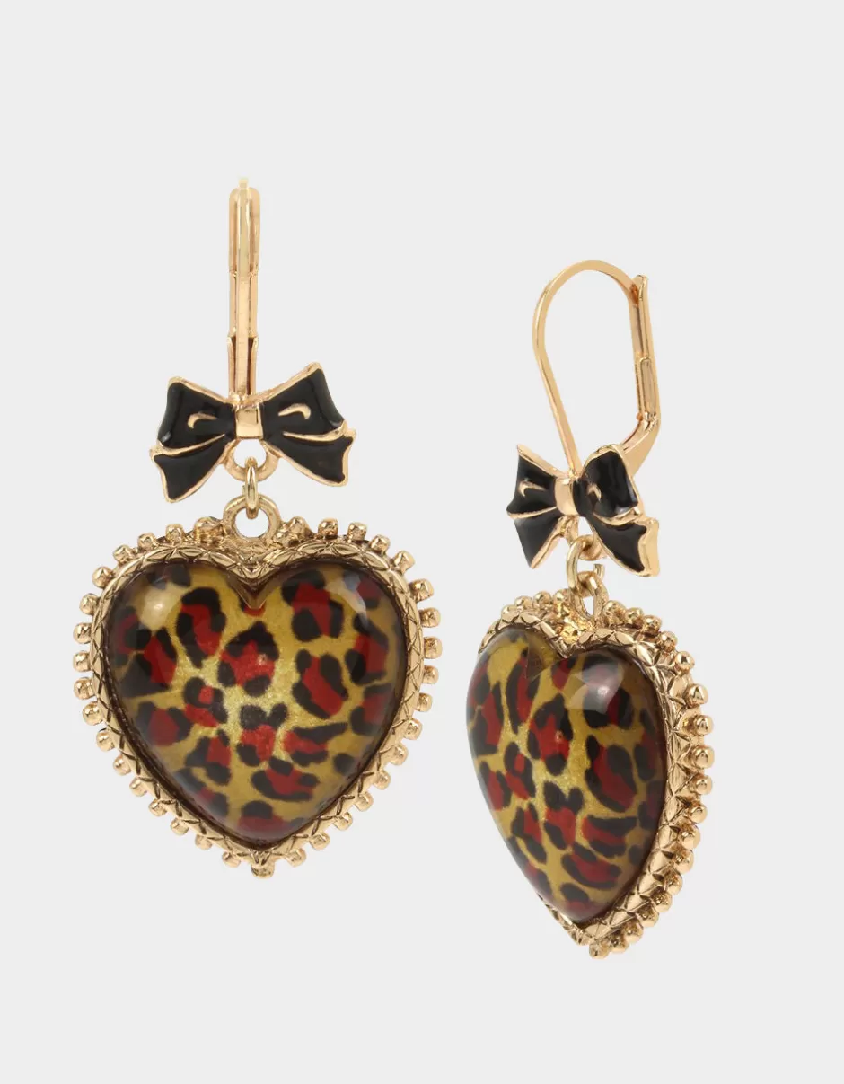 Women Betsey Johnson Jewelry<Betseys Heart Drop Earrings