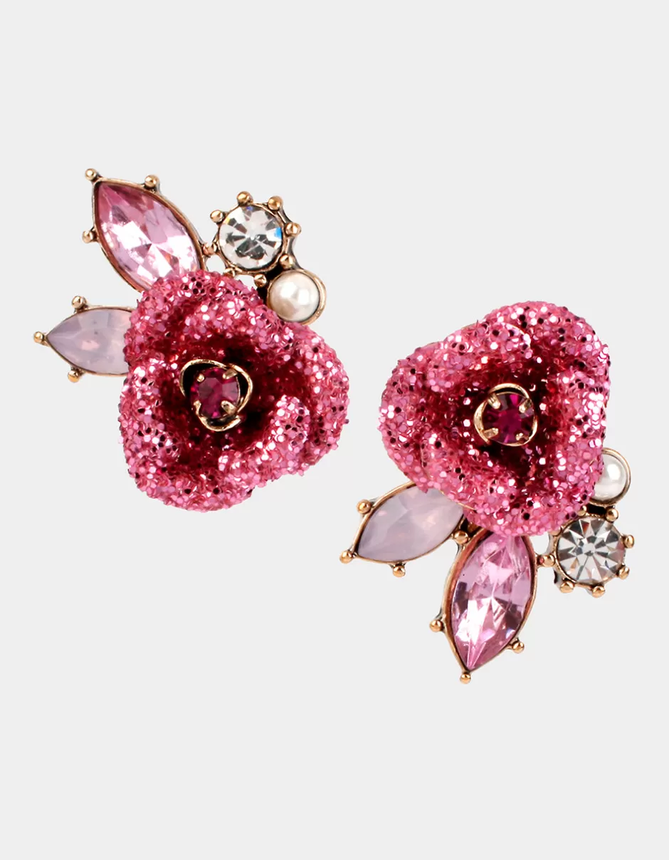 Women Betsey Johnson Jewelry<Betseys Rose Studs