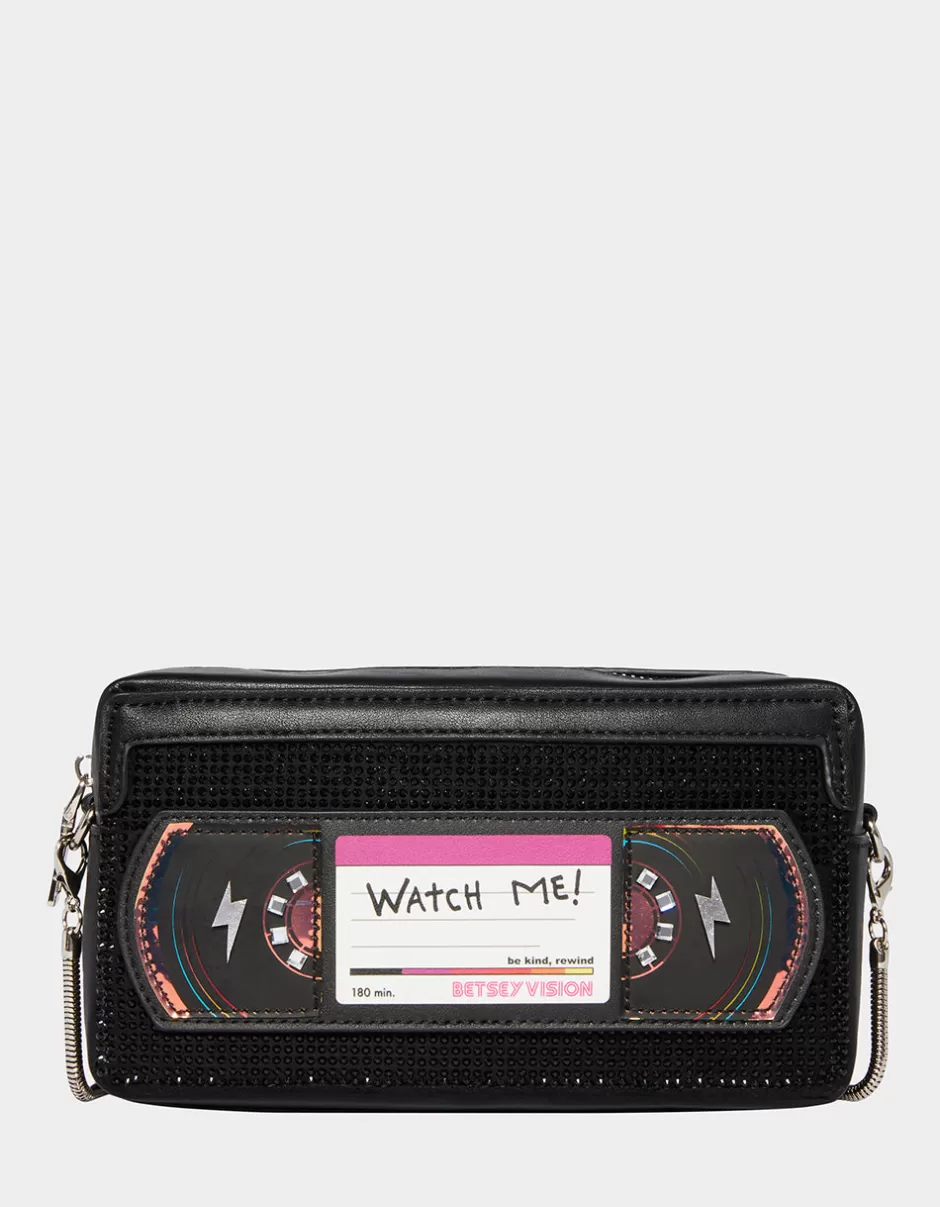 Women Betsey Johnson Handbags<Kitsch Be Kind Rewind Vhs Crossbody