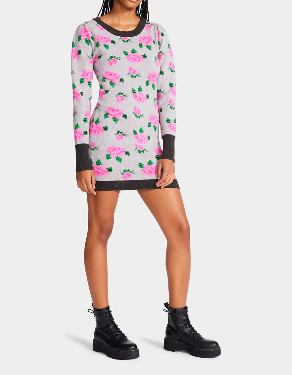 Women Betsey Johnson Clothing<Neon Roses Jacquard Sweater Dress