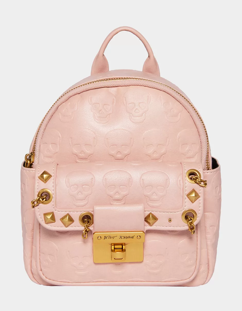 Women Betsey Johnson Handbags<No Brainer Skull Mini Backpack