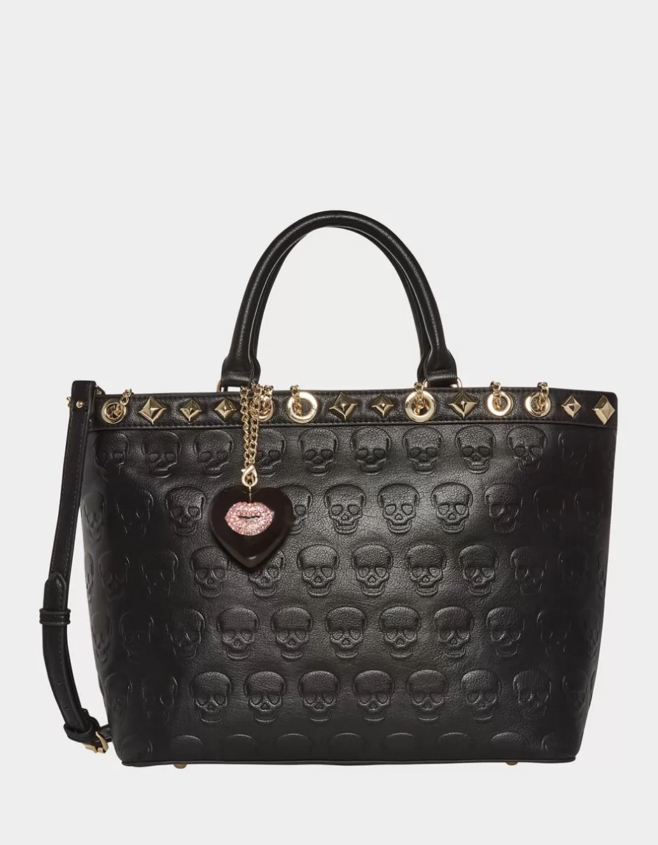 Women Betsey Johnson Handbags<No Brainer Skull Tote